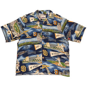 Reyn Spooner San Diego Padres Pride MLB Baseball Button Up Hawaiian Shirt Mens L